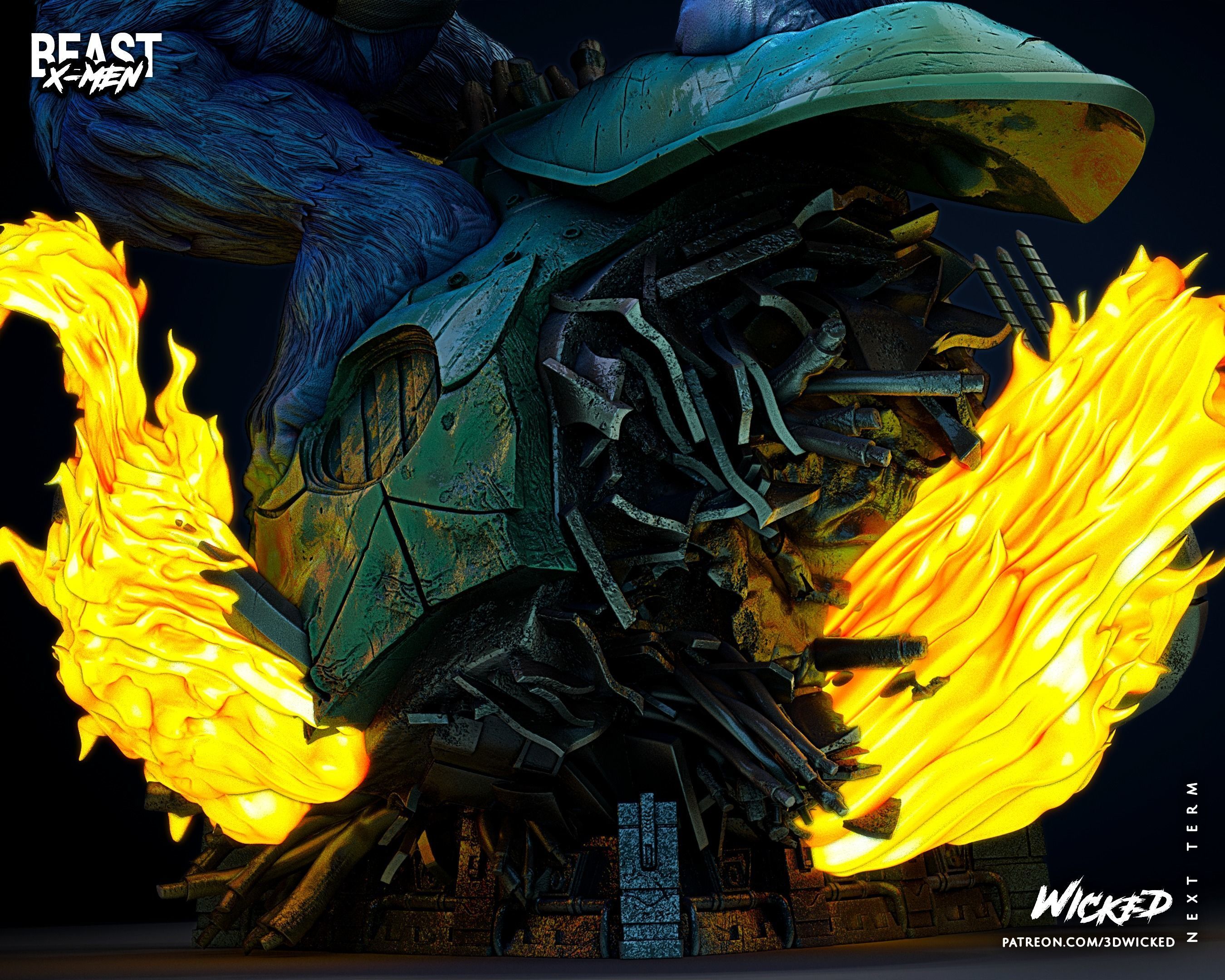 Wicked Marvel Beast Sculpture ready for 3d printing 3D print model_24
