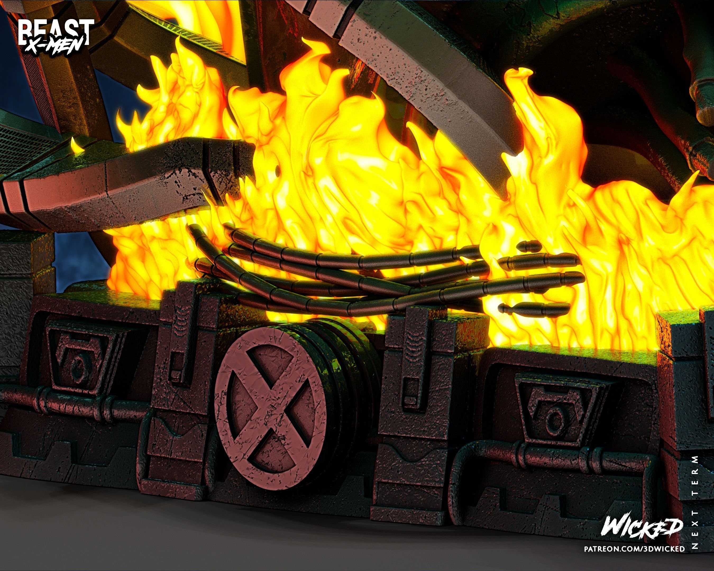 Wicked Marvel Beast Sculpture ready for 3d printing 3D print model_30