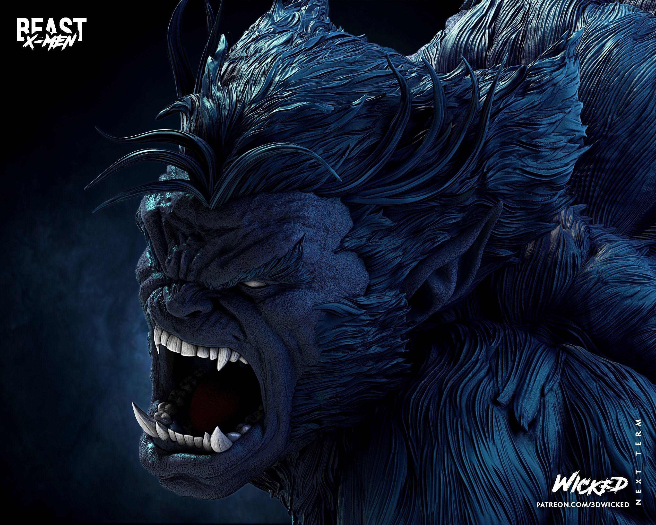 Wicked Marvel Beast Sculpture ready for 3d printing 3D print model_23