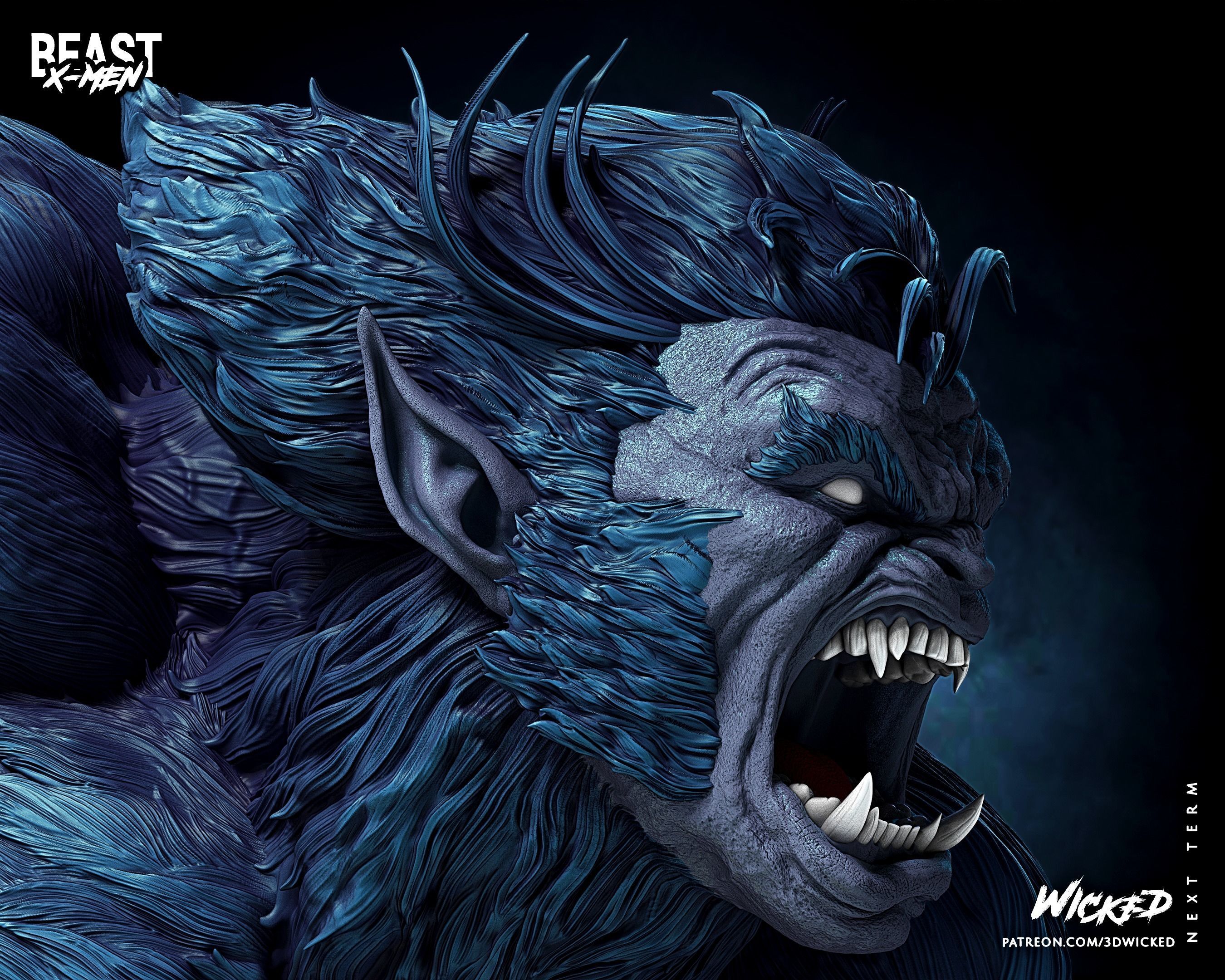 Wicked Marvel Beast Sculpture ready for 3d printing 3D print model_31