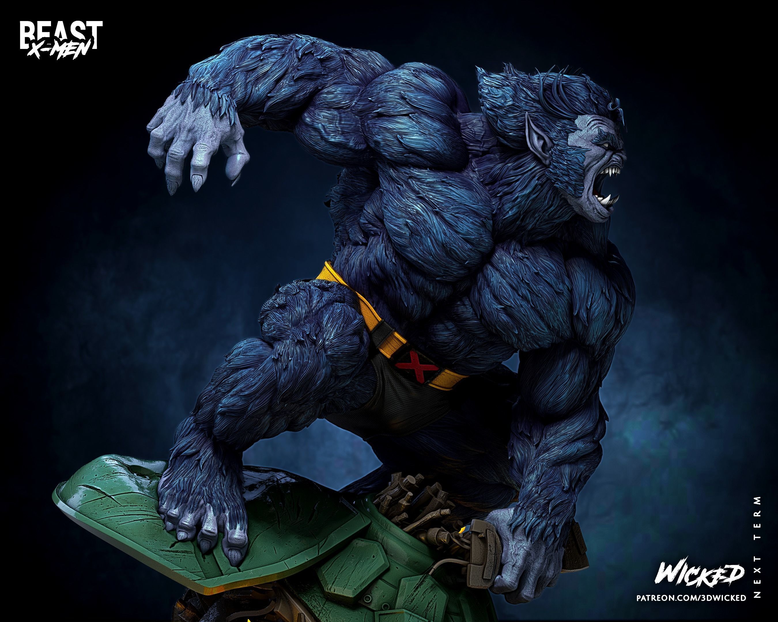 Wicked Marvel Beast Sculpture ready for 3d printing 3D print model_19
