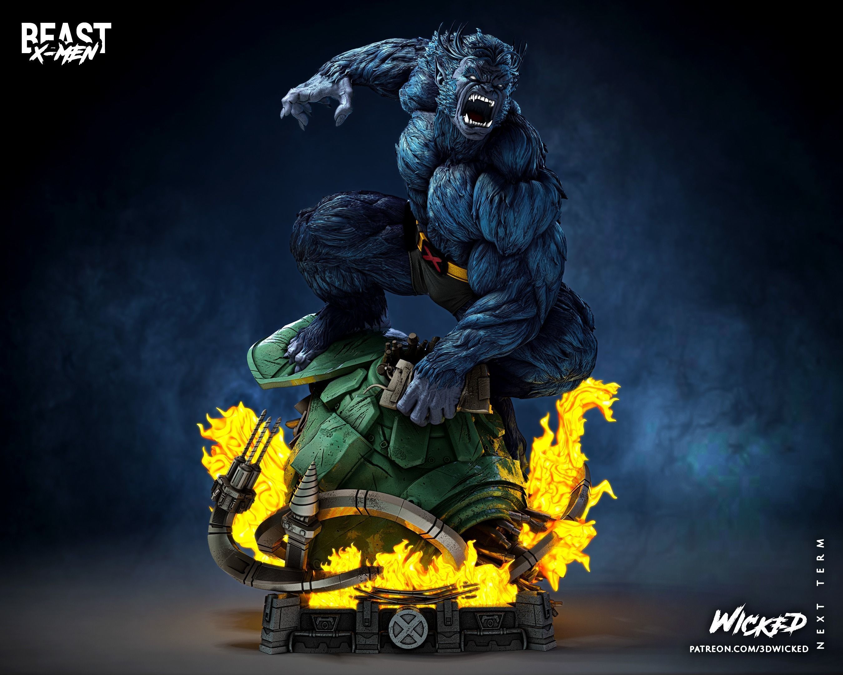 Wicked Marvel Beast Sculpture ready for 3d printing 3D print model_27