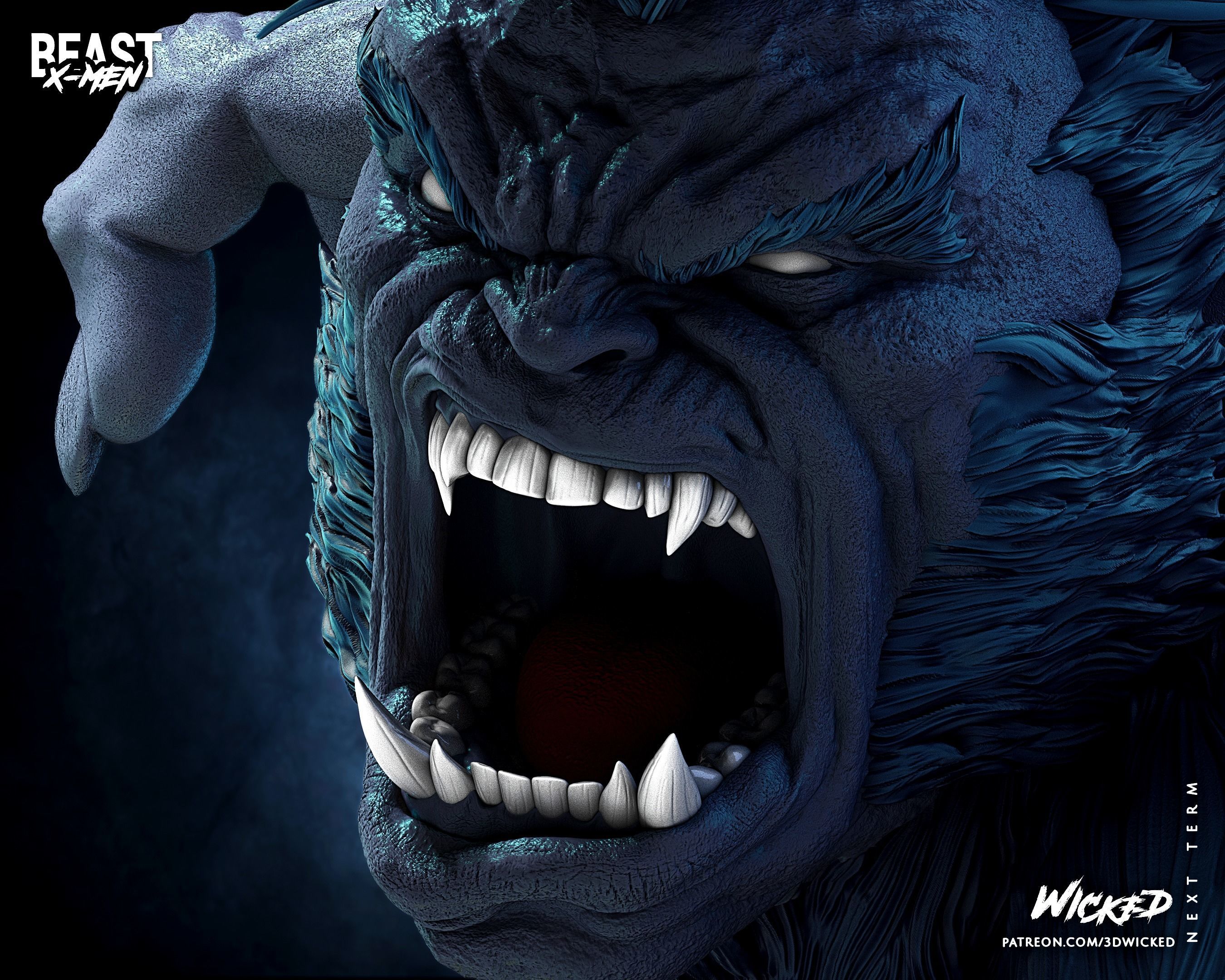 Wicked Marvel Beast Sculpture ready for 3d printing 3D print model_59