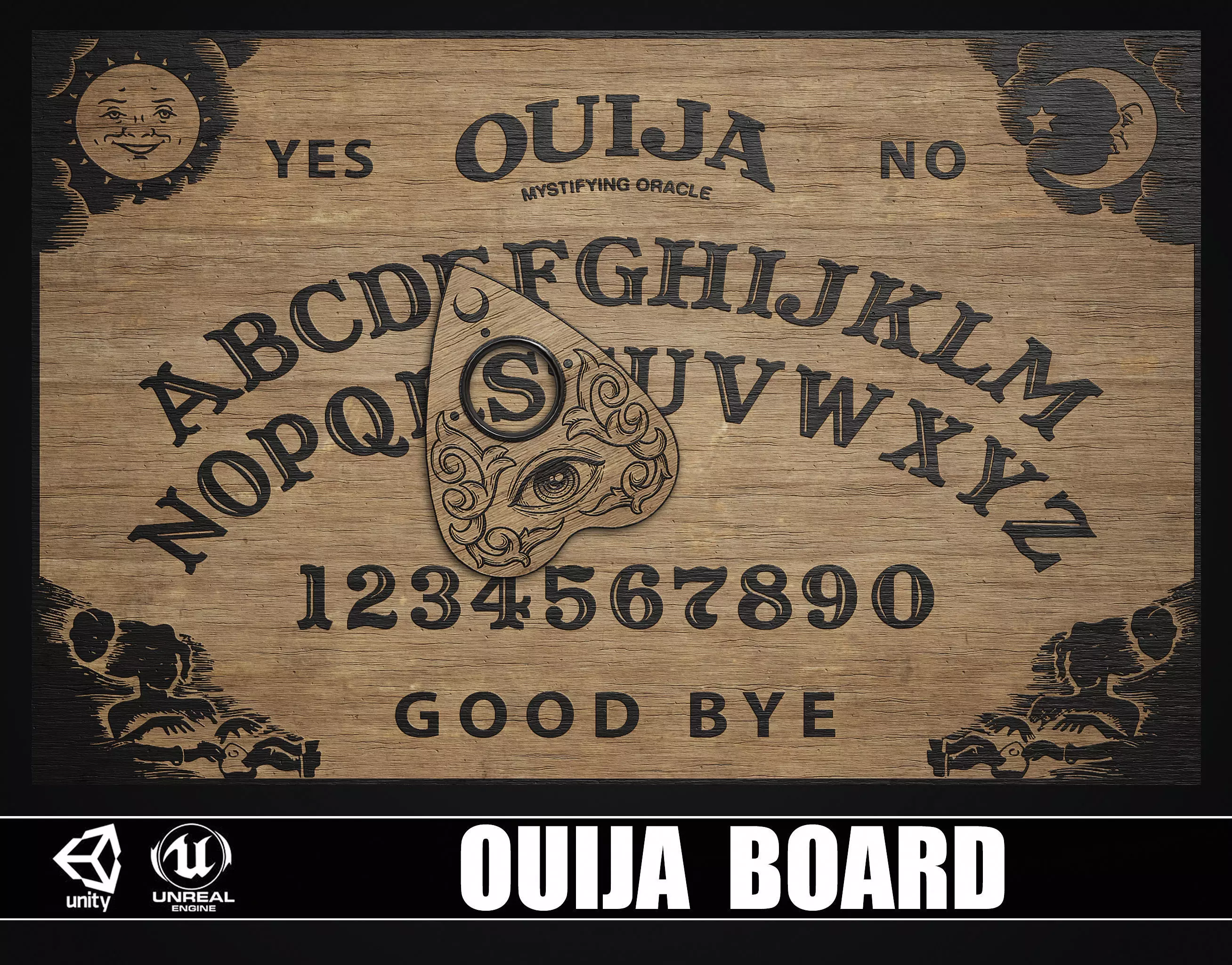 Spirit Board - Ouija Low-poly 3D model