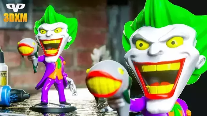 Joker Chibi STL for 3D Printing 3DXM ChibiSTL