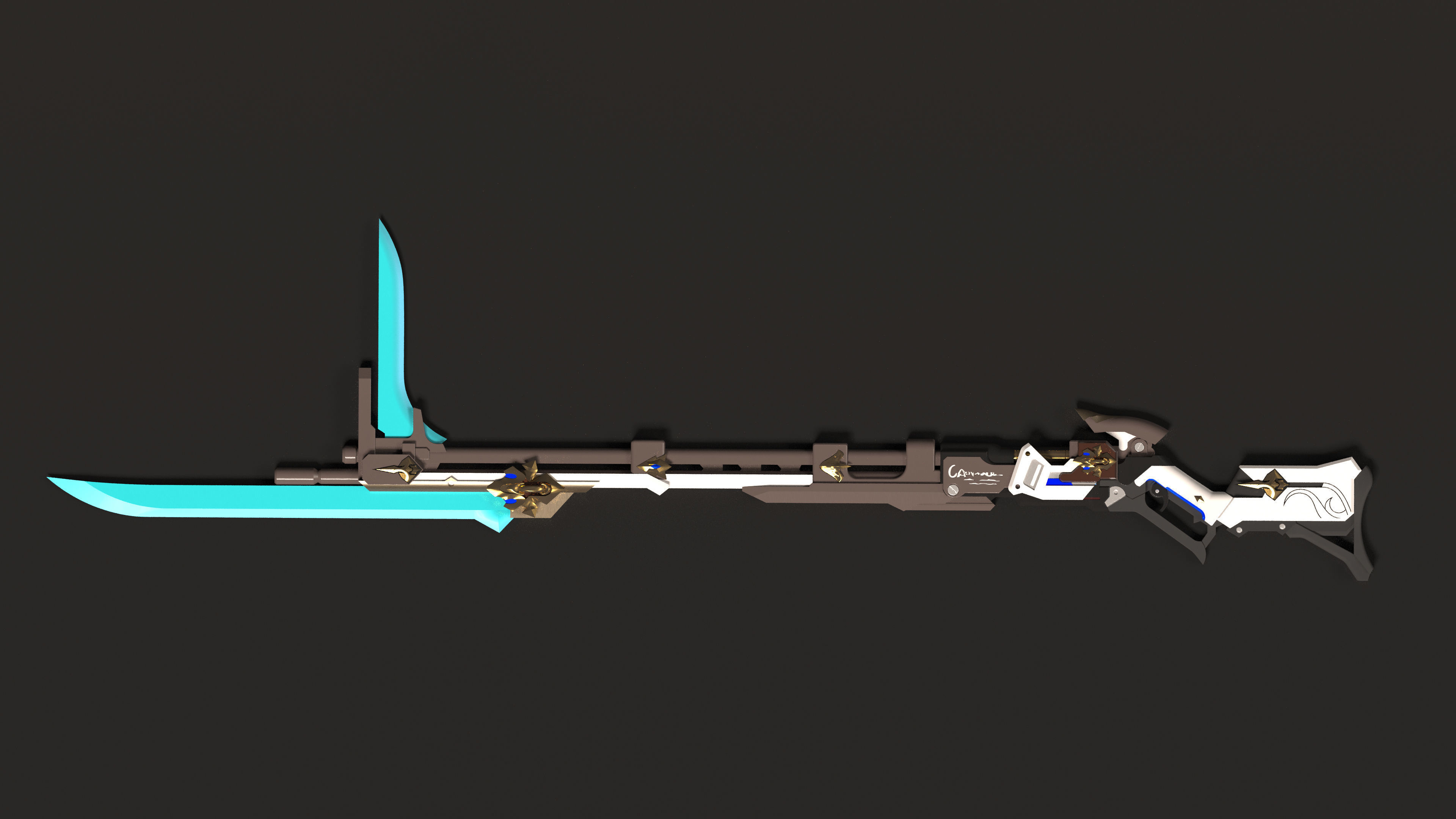 HONKAI IMPACT STAR RAIL - BRONYA RAND WEAPON -3D FILE STL- 3D print model_1