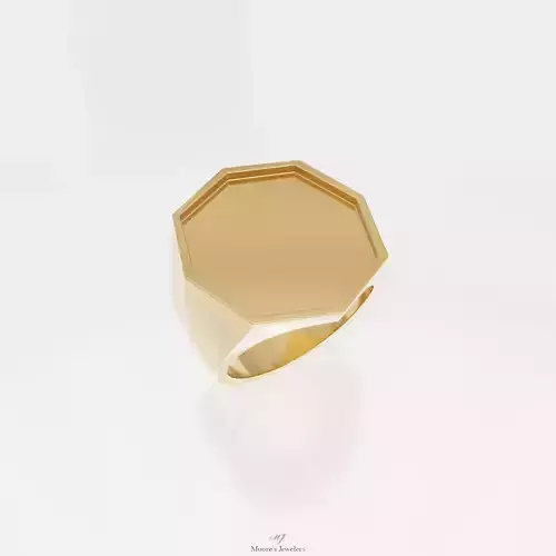 Octagon Style Signet Ring 3d Model