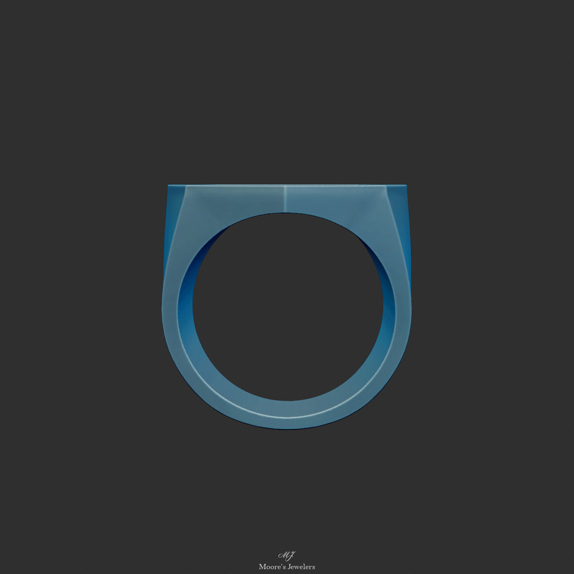 Octagon Style Signet Ring 3d Model 3D print model_4