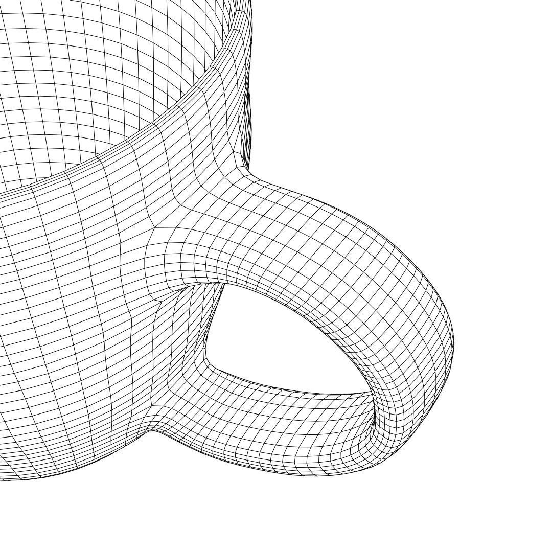 Cup mug ceramic porselain with handle  3D model_5