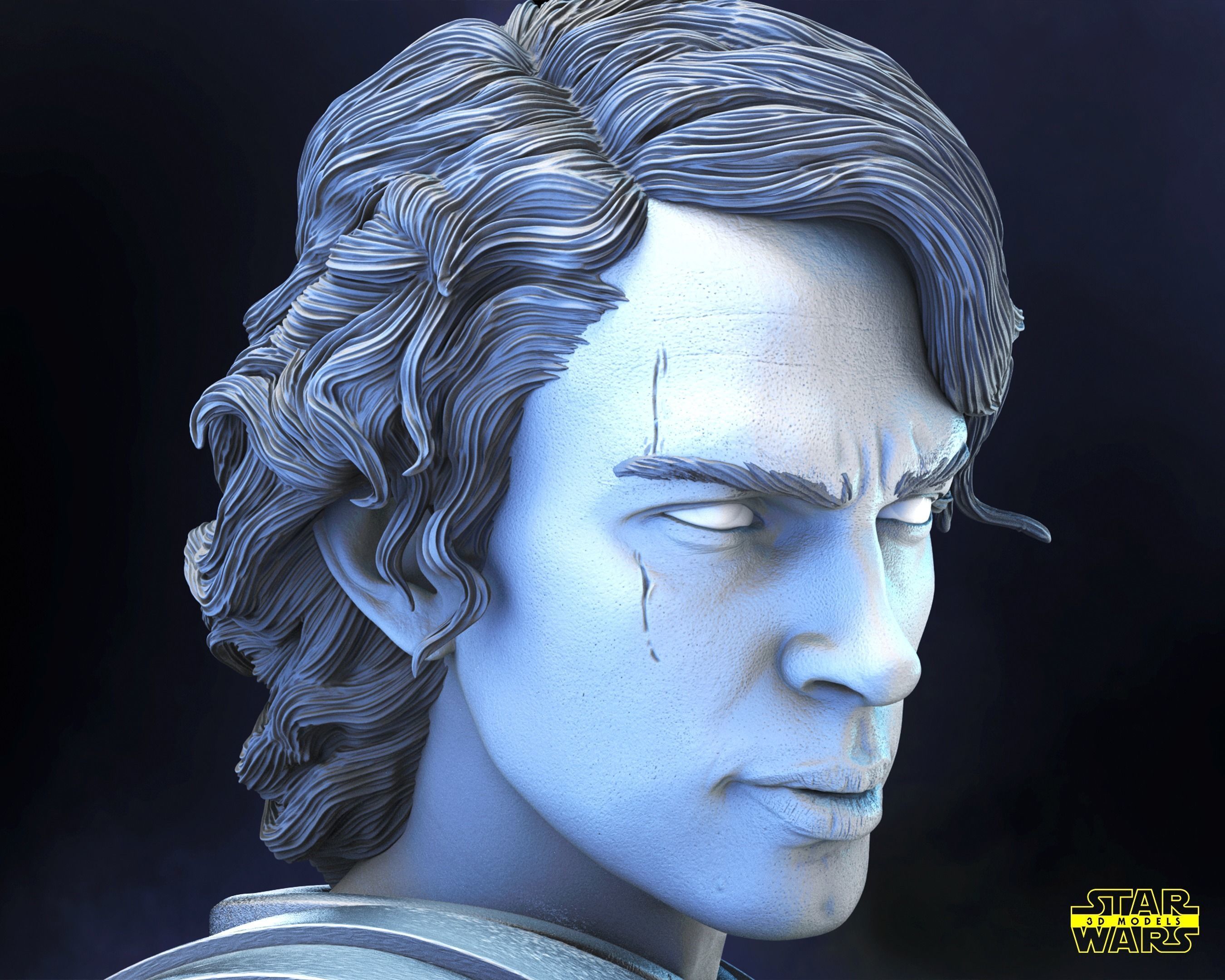 Anakin Skywalker Clone Wars Sculpture Star Wars 3D Models 3D print model_9