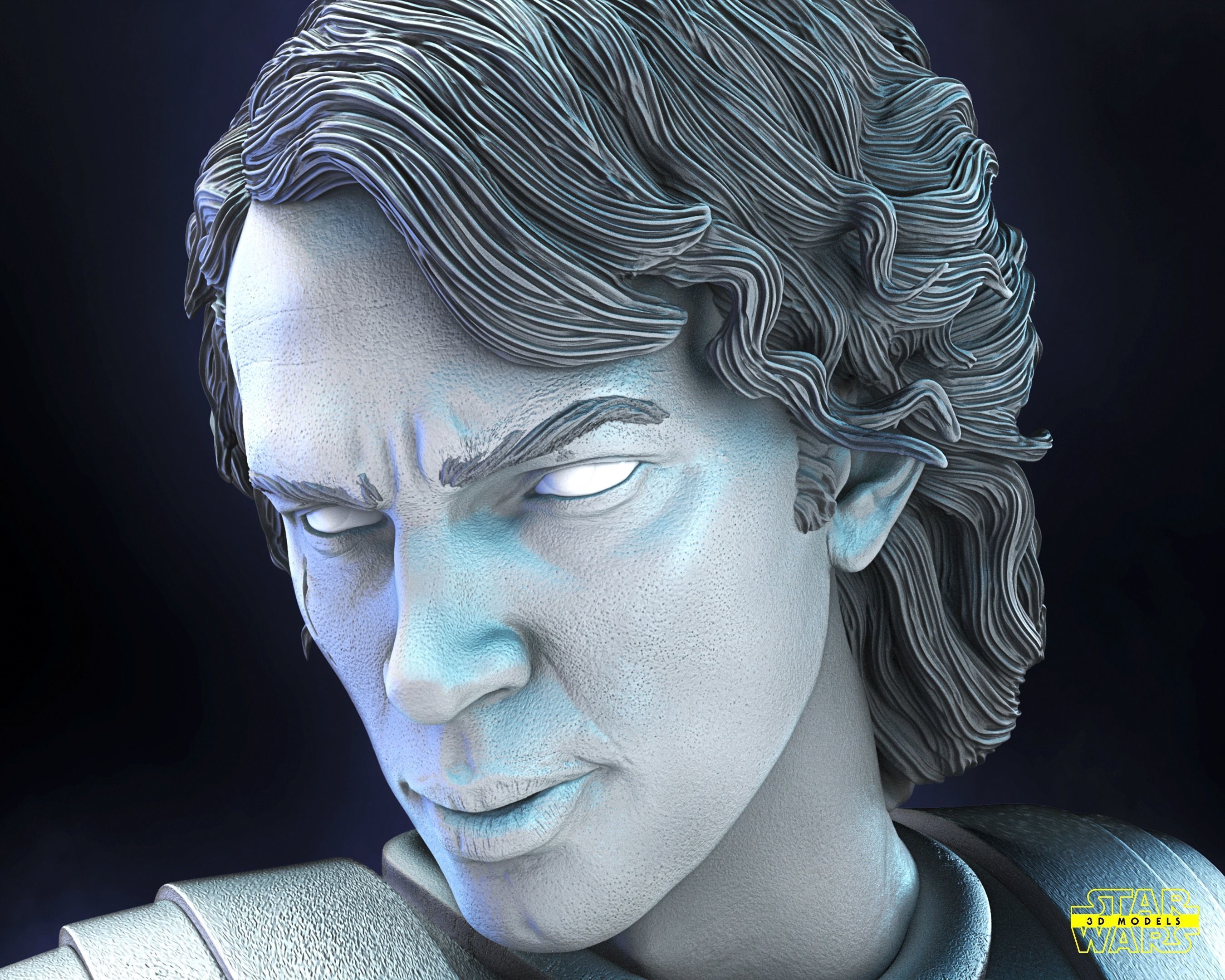 Anakin Skywalker Clone Wars Sculpture Star Wars 3D Models 3D print model_41