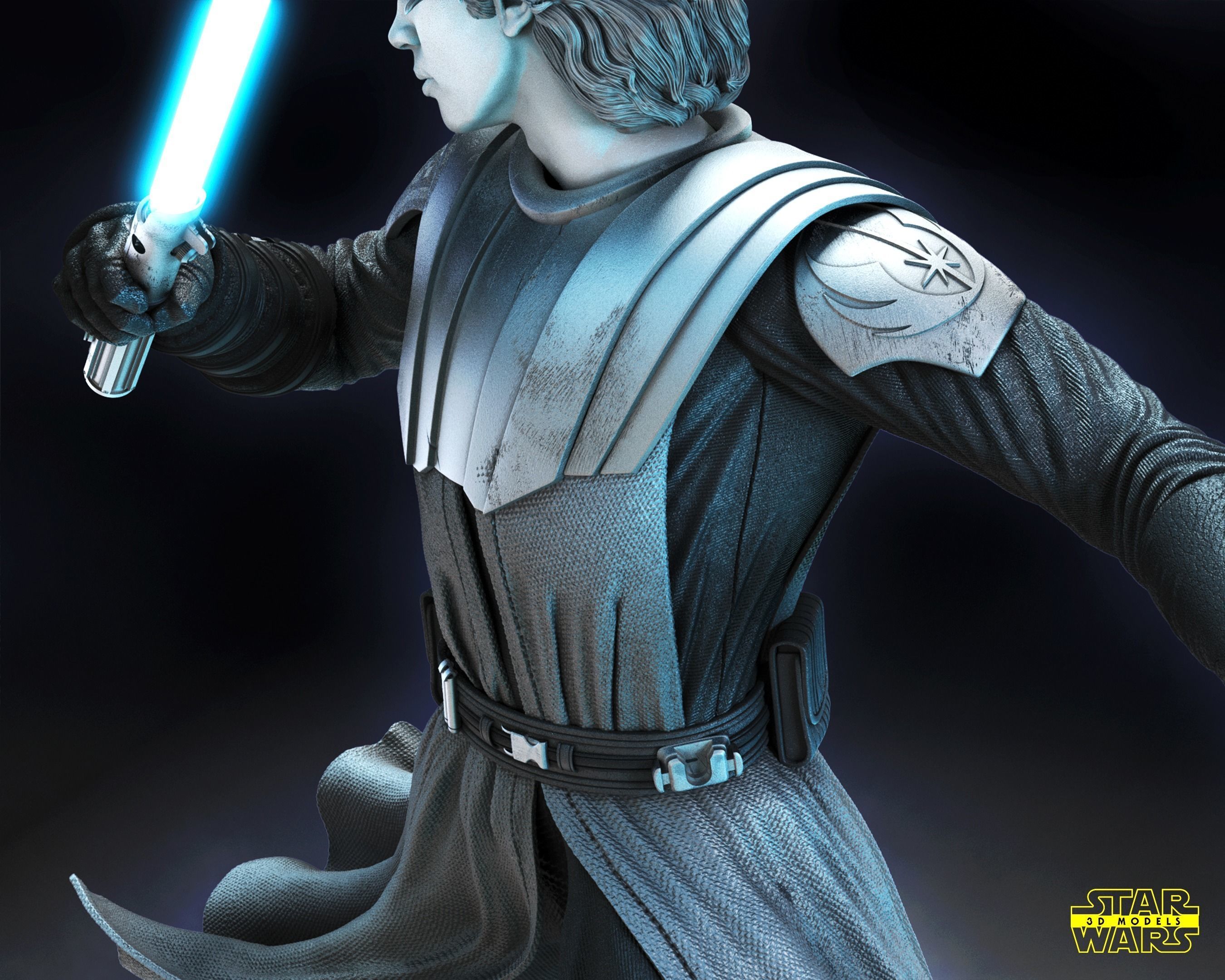 Anakin Skywalker Clone Wars Sculpture Star Wars 3D Models 3D print model_21