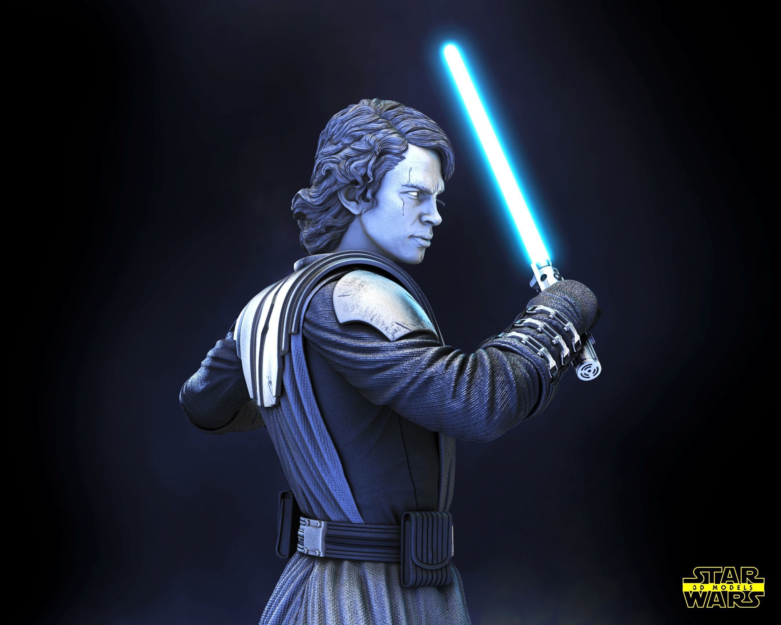 Anakin Skywalker Clone Wars Sculpture Star Wars 3D Models 3D print model_19