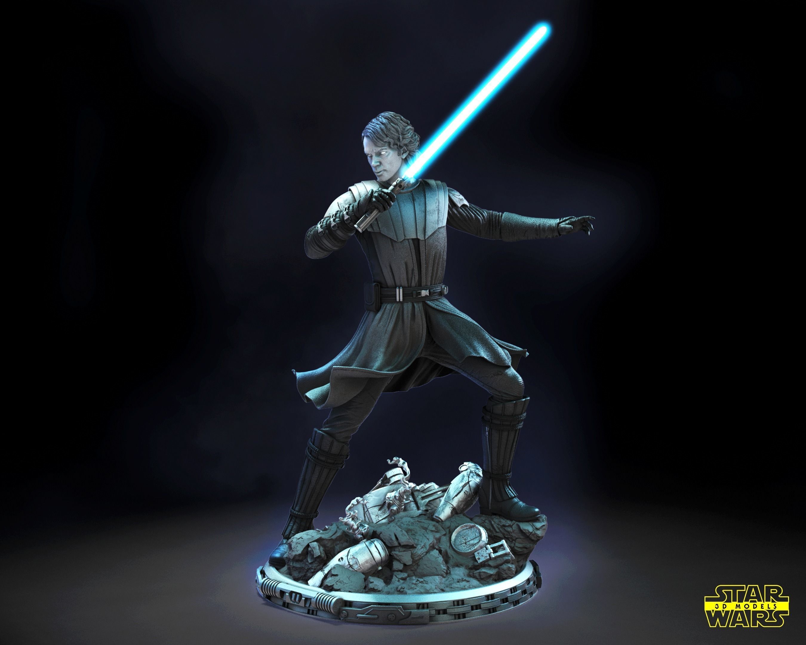Anakin Skywalker Clone Wars Sculpture Star Wars 3D Models 3D print model_20