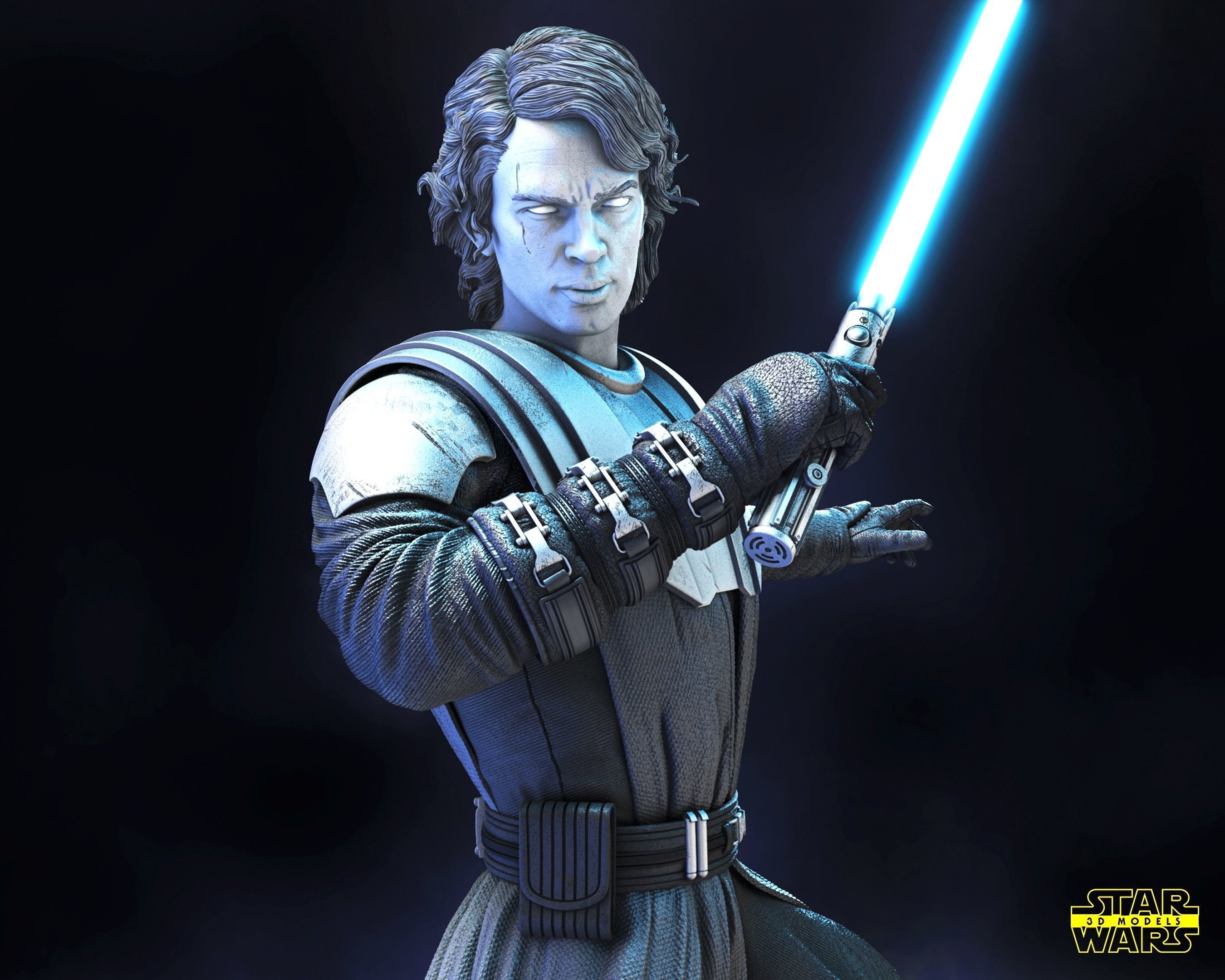 Anakin Skywalker Clone Wars Sculpture Star Wars 3D Models 3D print model_5