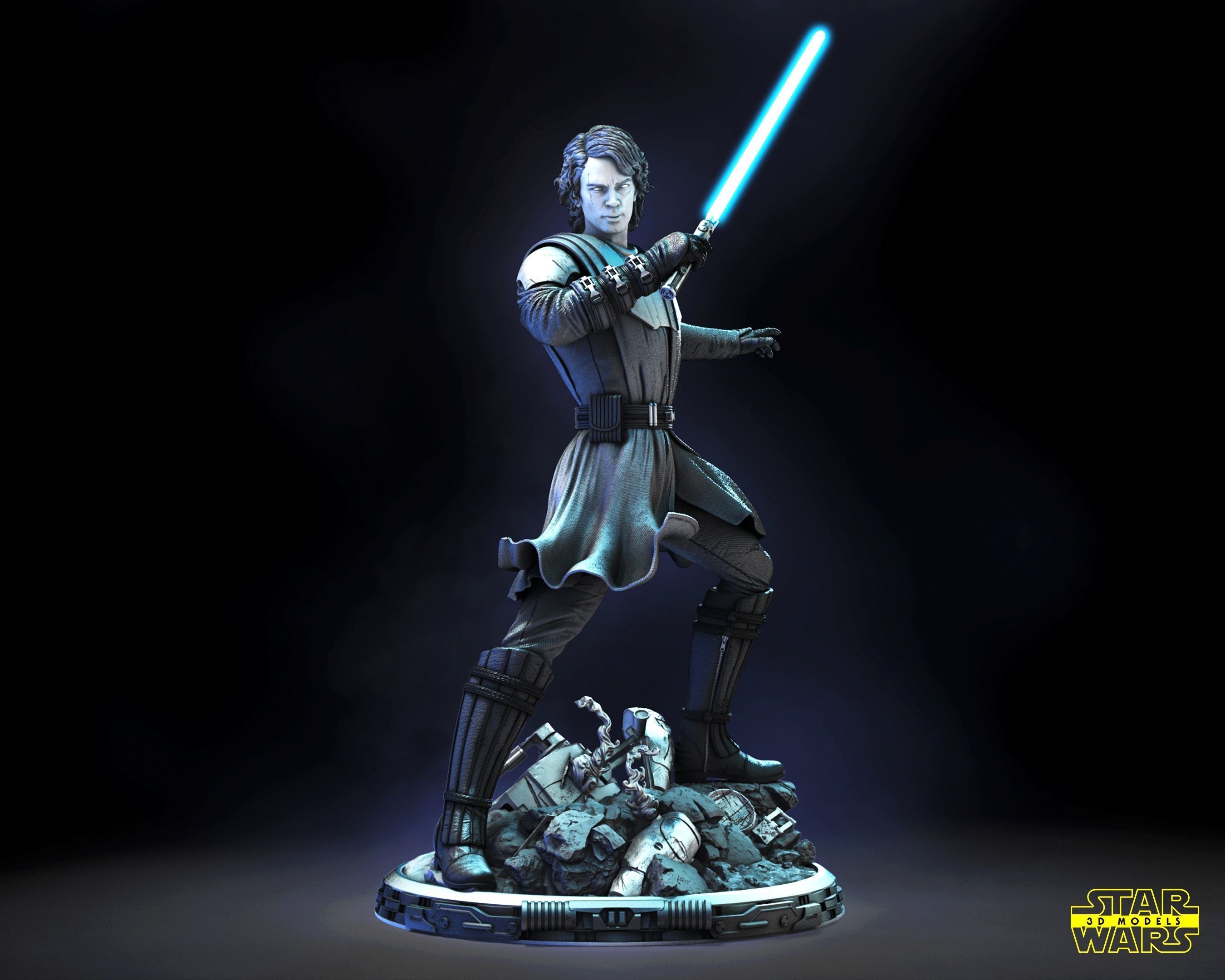 Anakin Skywalker Clone Wars Sculpture Star Wars 3D Models 3D print model_1