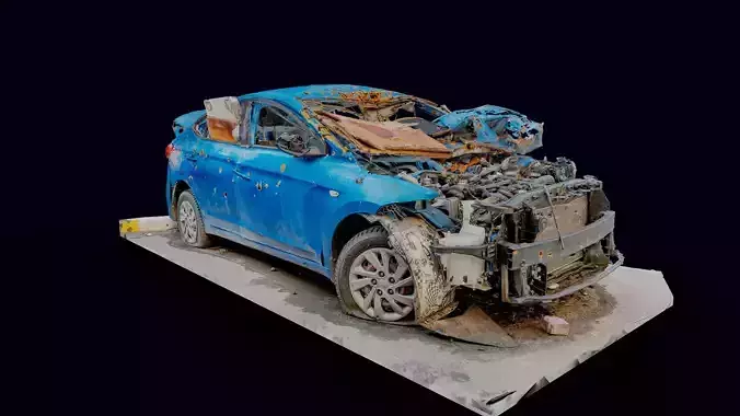 3D model - Hyundai Elantra - Destroyed Car in Kyiv Ukraine 3D model