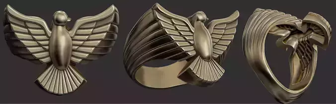 Holy Spirit Dove Body Ring - Espirito Santo 3D print model