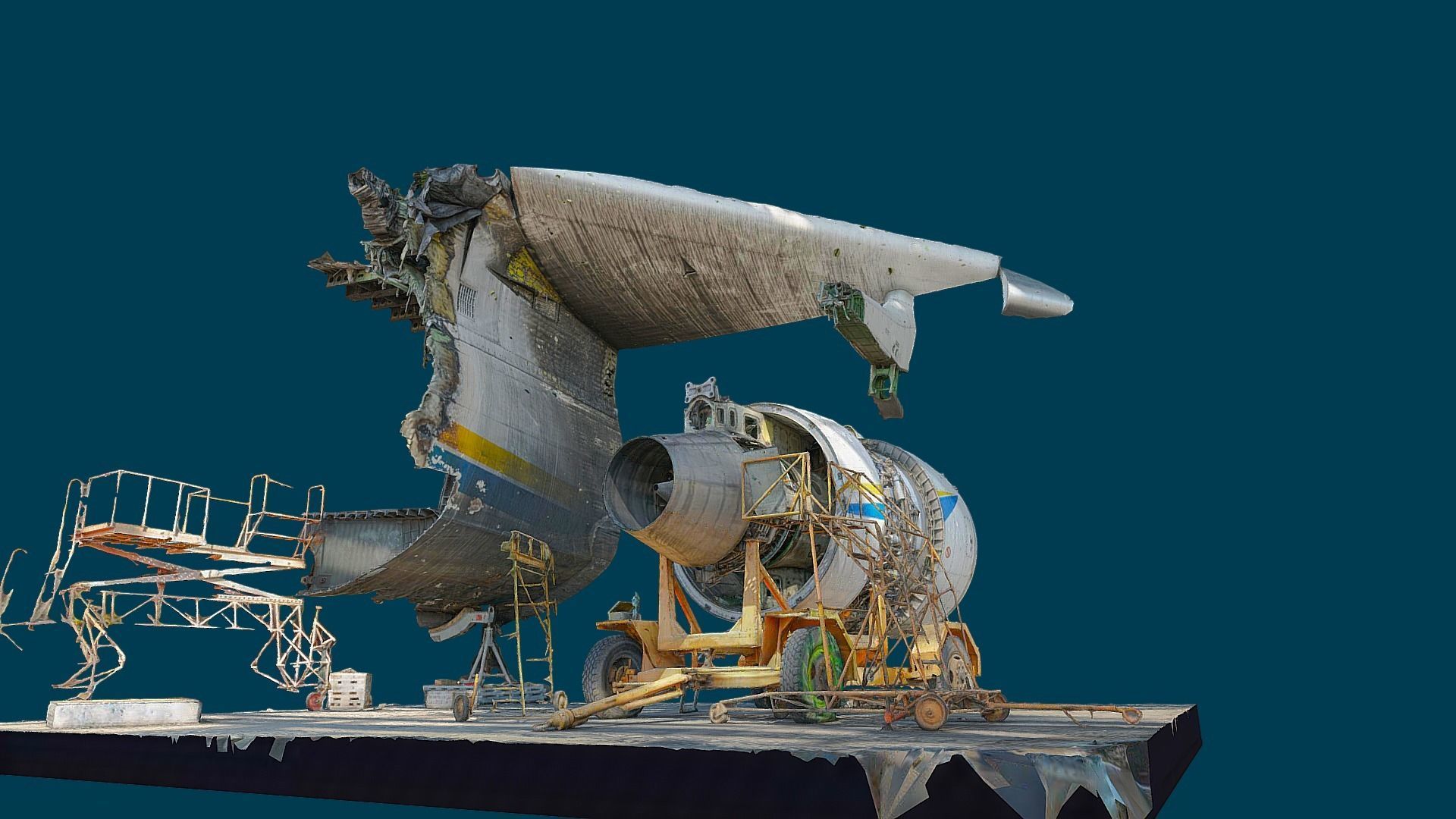 3D model - An-225 Real Mriya destroyed Engine - Ukraine 3D model_19