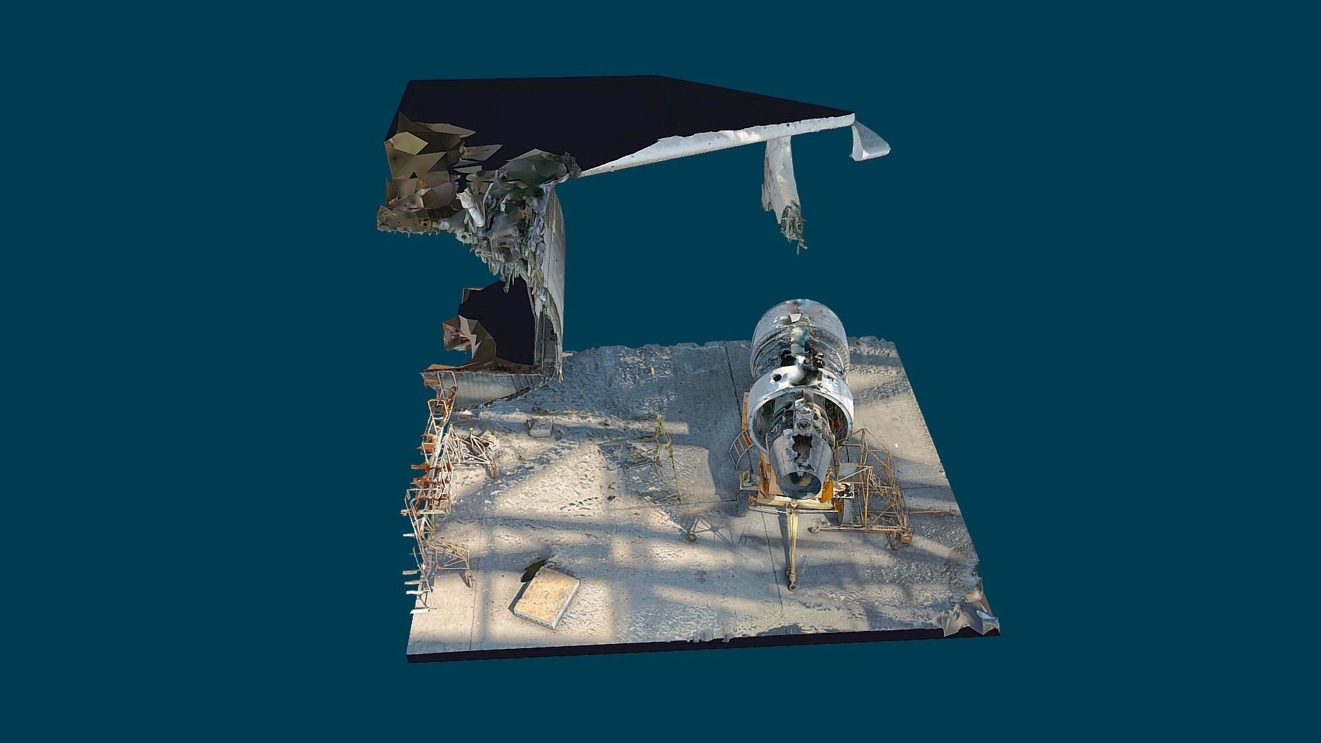 3D model - An-225 Real Mriya destroyed Engine - Ukraine 3D model_3