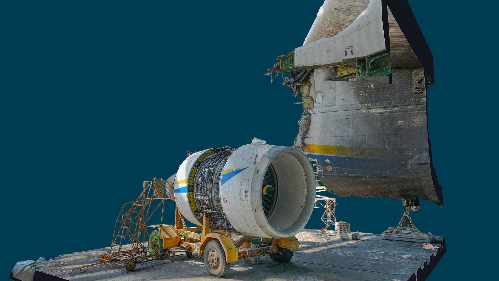 3D model - An-225 Real Mriya destroyed Engine - Ukraine 3D model_2