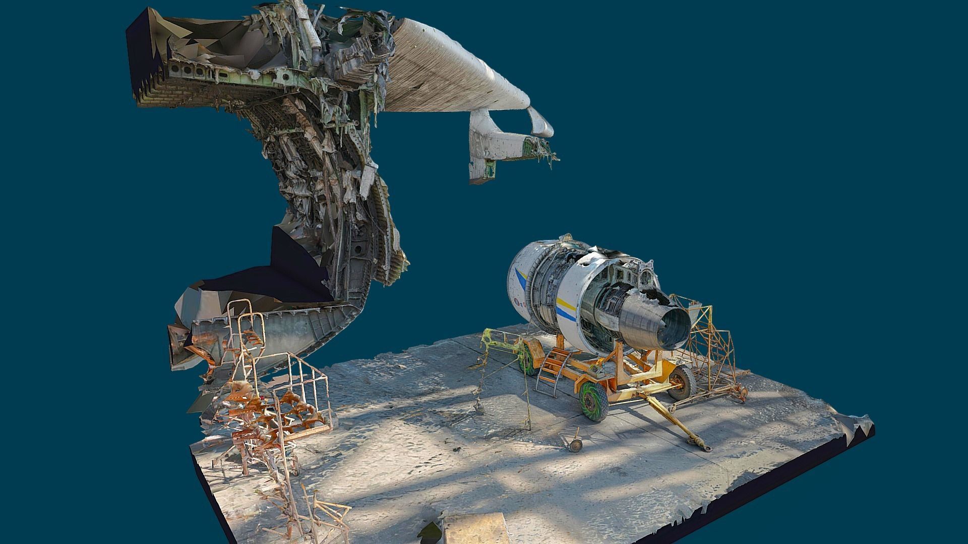 3D model - An-225 Real Mriya destroyed Engine - Ukraine 3D model_4