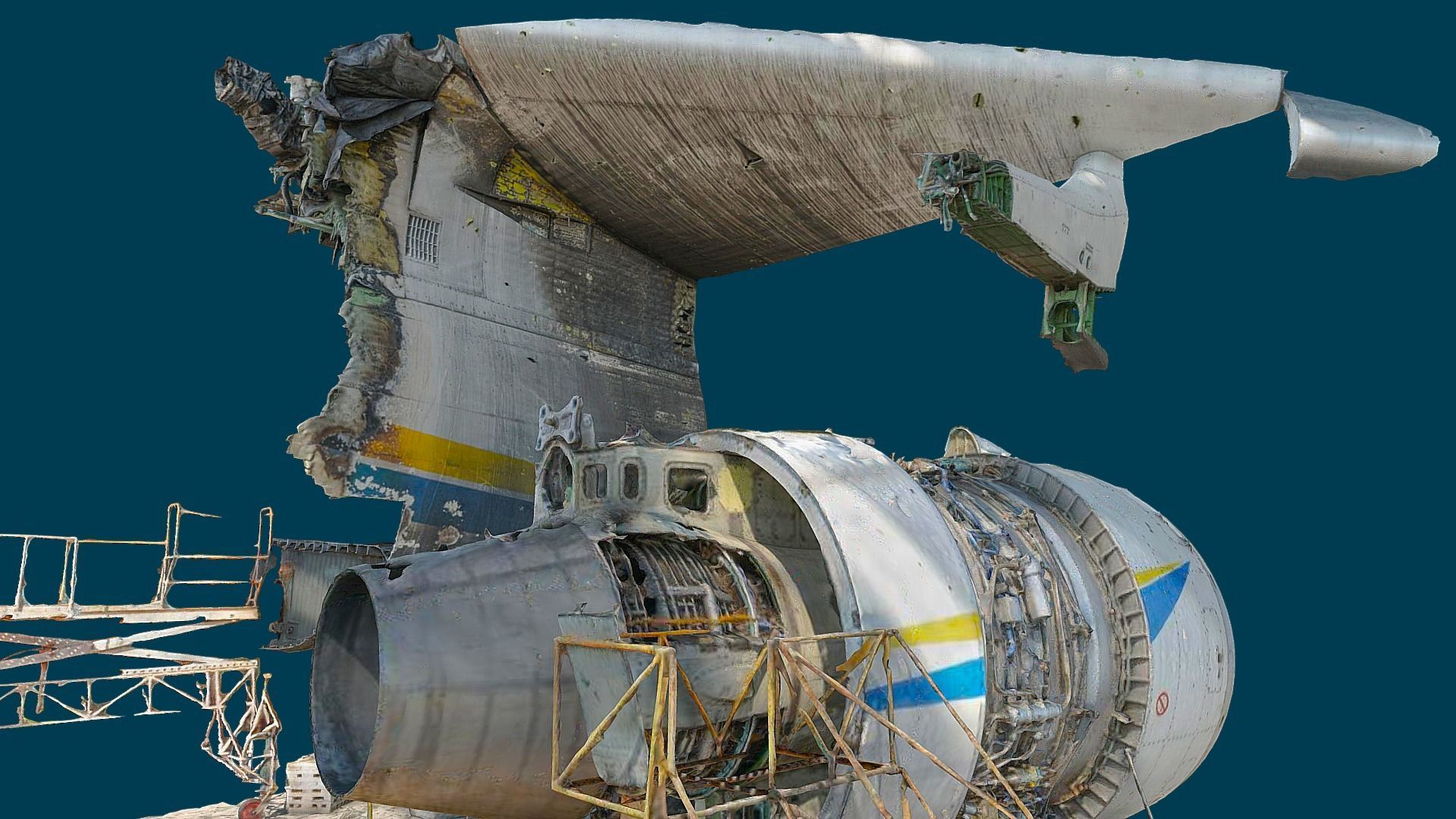3D model - An-225 Real Mriya destroyed Engine - Ukraine 3D model_20