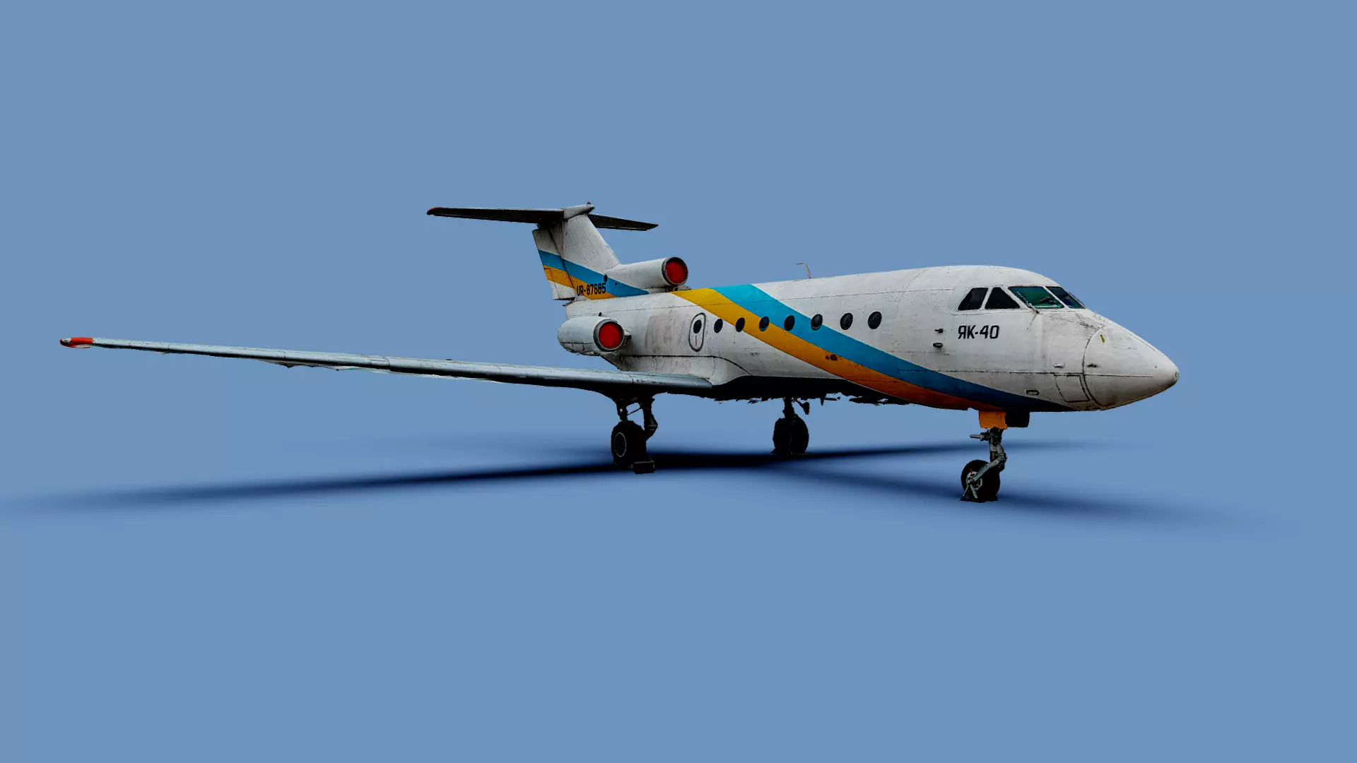 3D model Yakovlev yak 40 airplane Ukraine Antonov photogrammetry 3D model_0