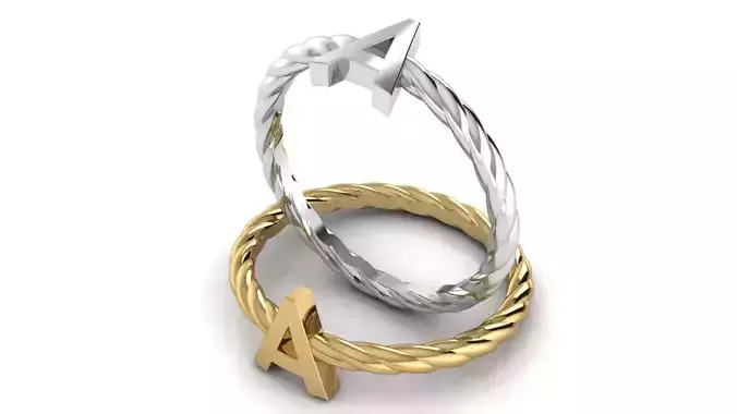 Alphabet Rope Ring A 3D print model