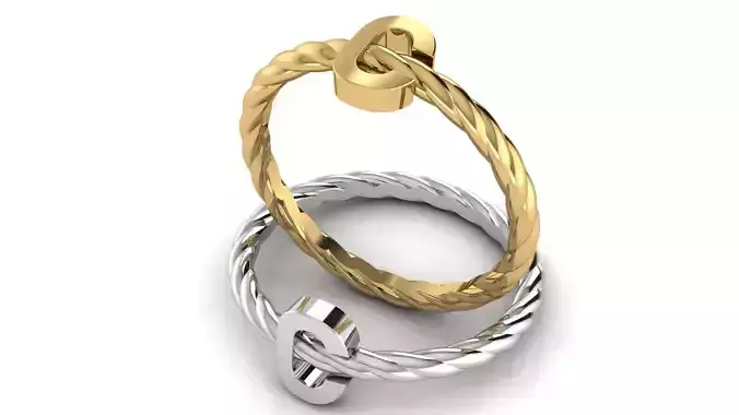 Alphabet Rope Ring C 3D print model