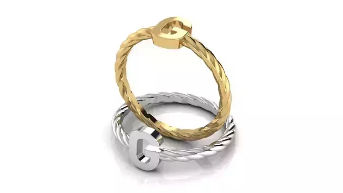 Alphabet Rope Ring G 3D print model