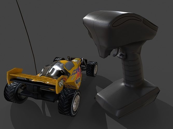 Remote Controlled Car Low-poly 3D model 4