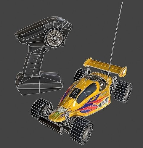 Remote Controlled Car Low-poly 3D model 5