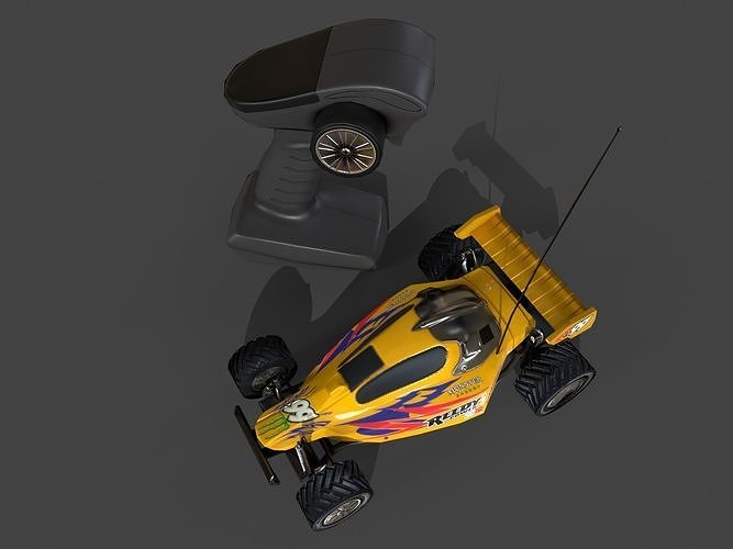 Remote Controlled Car Low-poly 3D model 2