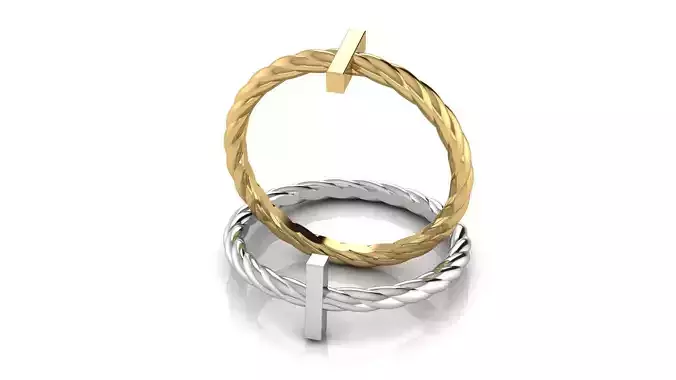 Alphabet Rope Ring I 3D print model
