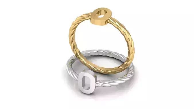 Alphabet Rope Ring O 3D print model