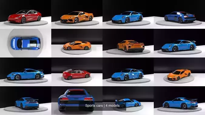 Sports cars 3D Model Collection