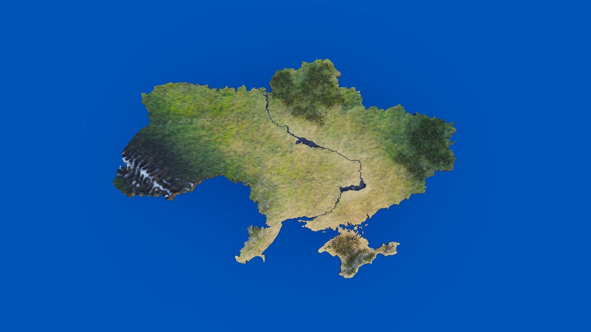 3d map of Ukraine obj gltf usdz 3D model_4