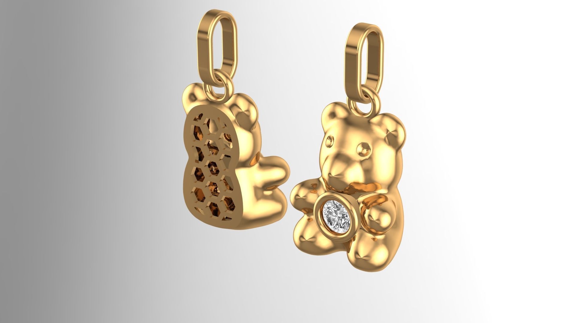 Bear Pendant 3D print model_1