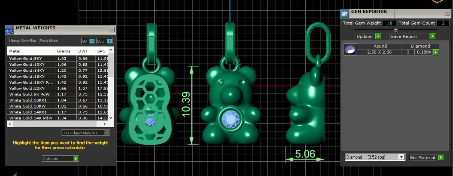 Bear Pendant 3D print model_4