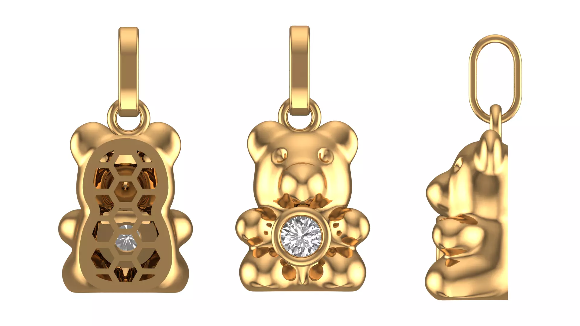 Bear Pendant 3D print model_0