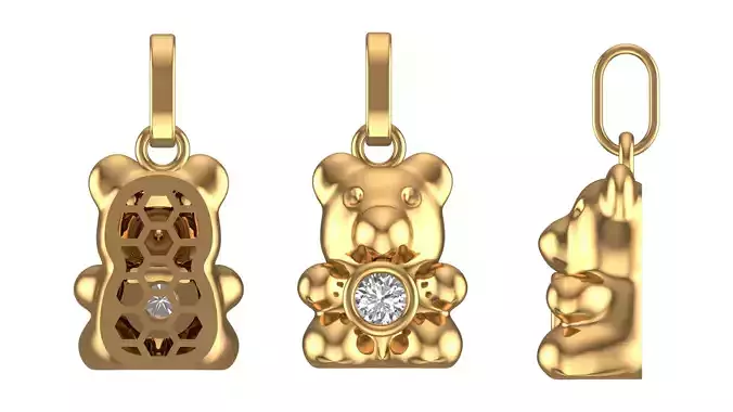 Bear Pendant 3D print model