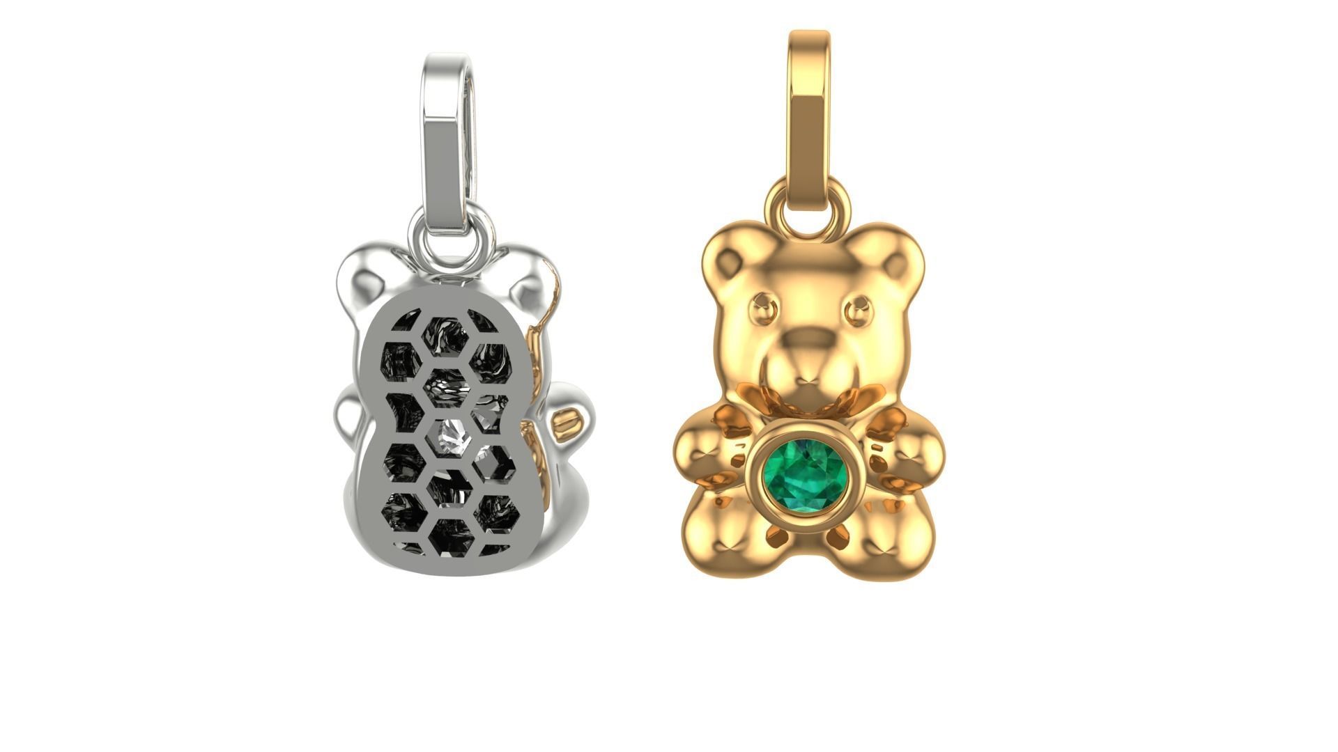 Bear Pendant 3D print model_2