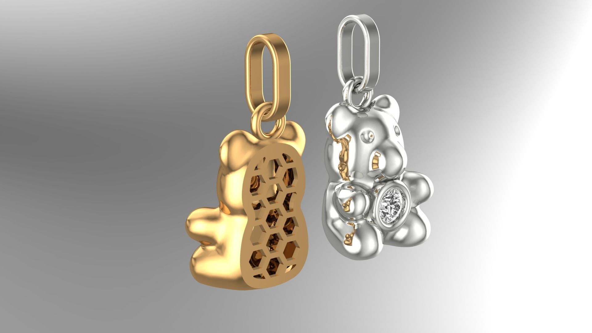 Bear Pendant 3D print model_3