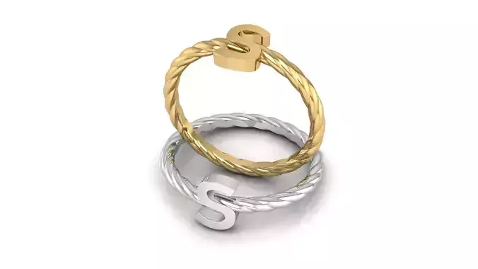 Alphabet Rope Ring S 3D print model