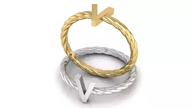 Alphabet Rope Ring V
