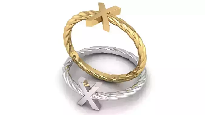 Alphabet Rope Ring X