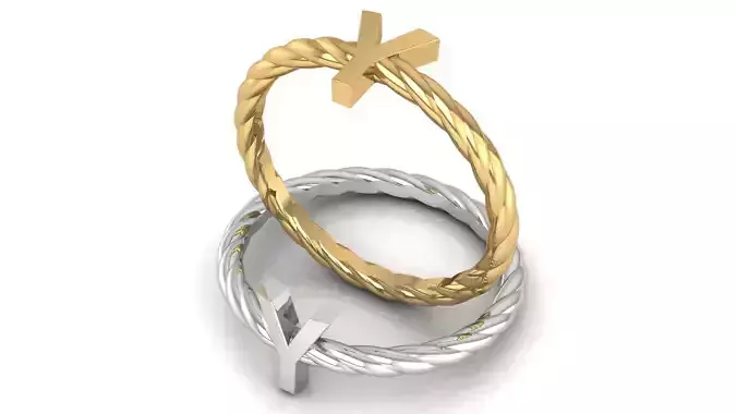 Alphabet Rope Ring Y
