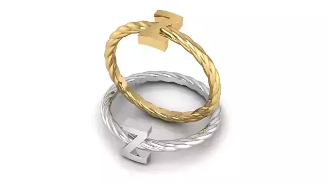 Alphabet Rope Ring Z