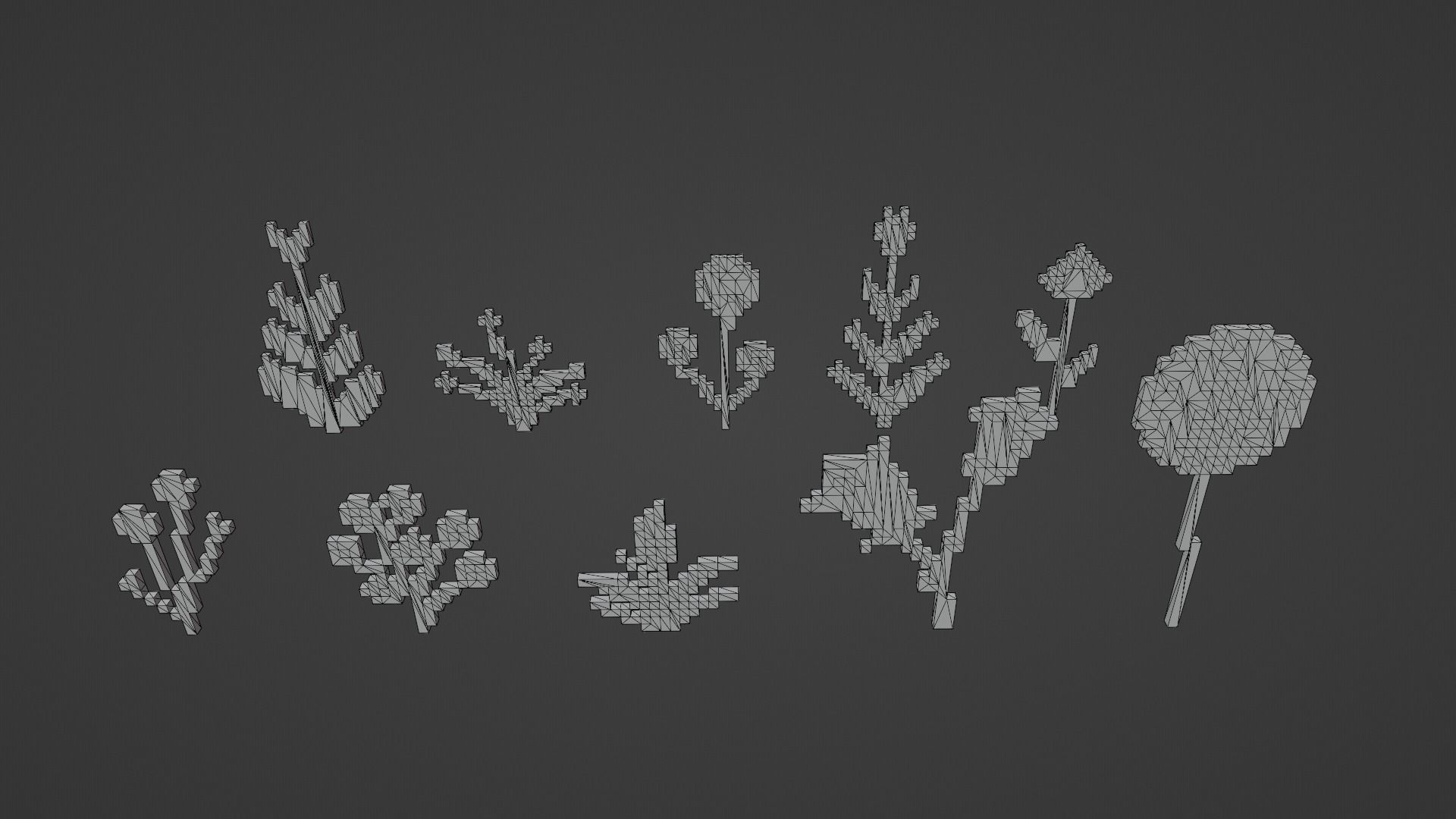 Minecraft Flowers Low-poly 3D model_14